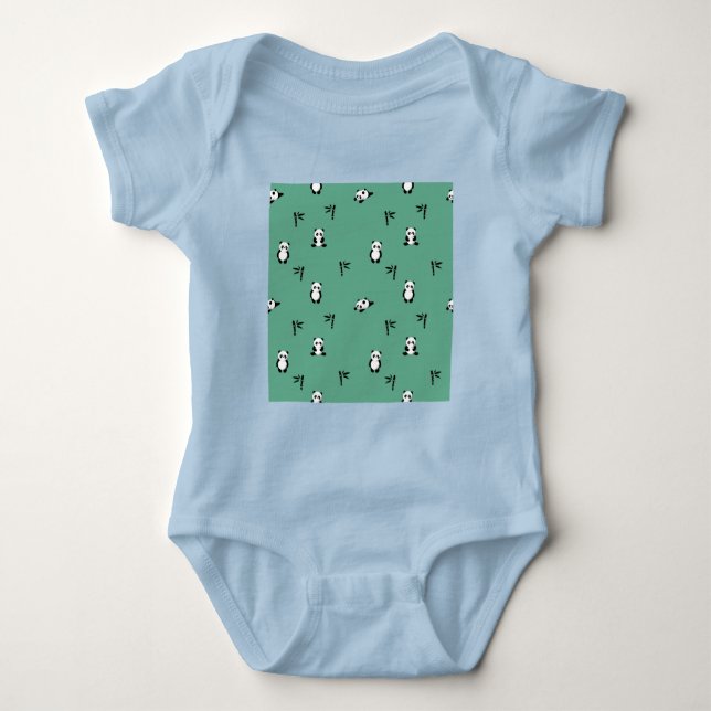 Panda ilustracion Design Baby Jersey Bodysuit (Anverso)