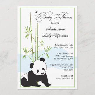 Panda| Invitaciones a la ducha para bebés