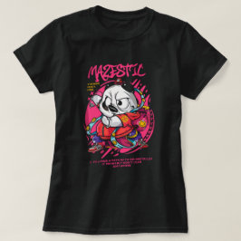 Panda japonés masculino imprime camiseta