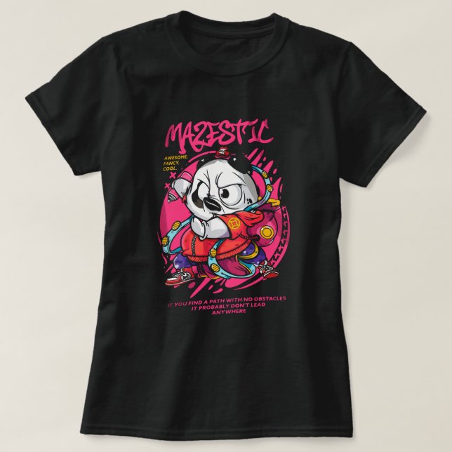 Panda japonés masculino imprime camiseta (Diseño del anverso)