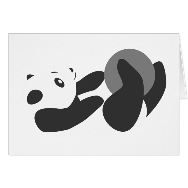 Panda Jugando (Negro) (Anverso (Horizontal))