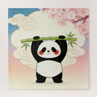 Pandá Juguetón con Rompecabezas de Bambú