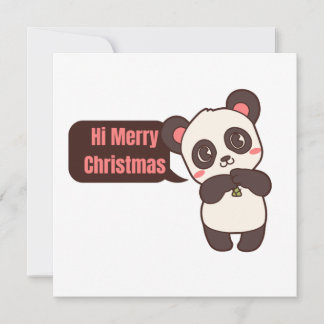 panda lindo amigable con los animales feliz navida