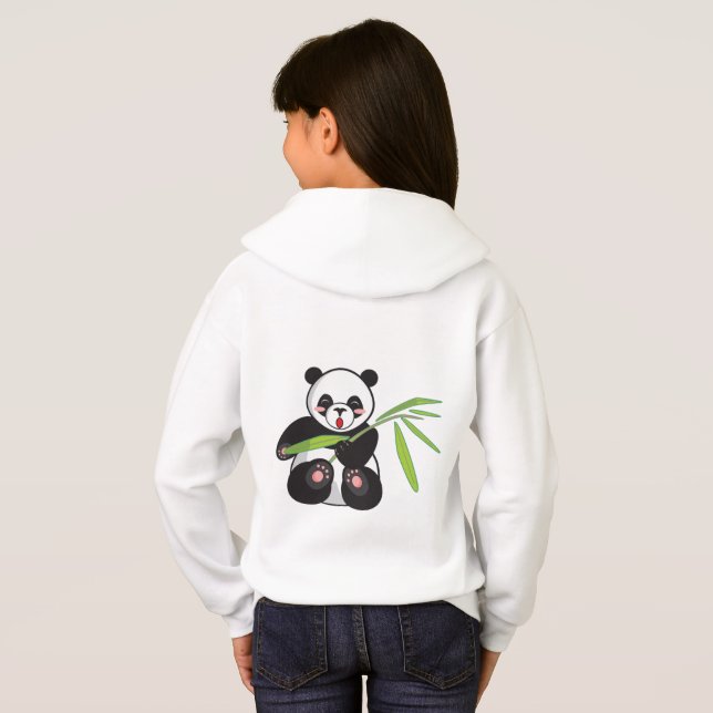Panda lindo con bambú I HOODIE (Reverso completo)