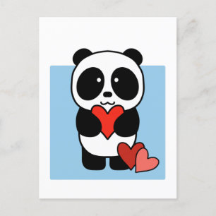 Panda lindo con corazón - Postales de 1000Pandas