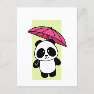 Panda lindo con paraguas - Postales de 1000Pandas