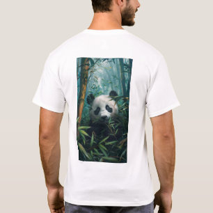 Panda lindo en la camiseta del bosque de Bambú