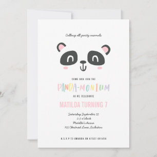 Panda lindo y brillante cumpleaños multicolor