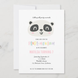 Panda lindo y brillante cumpleaños multicolor
