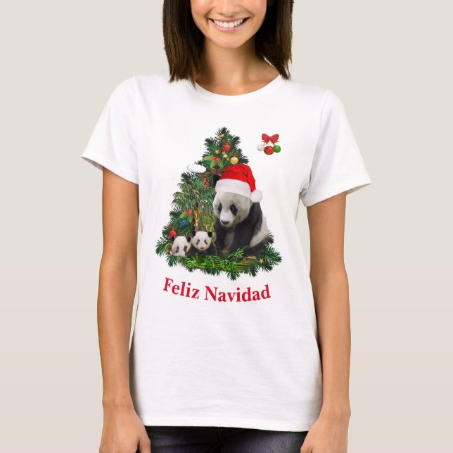 Panda lleva una camiseta Navidad (Anverso)