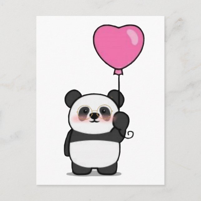 Panda Lover / postal El día de San Valentín (Anverso)