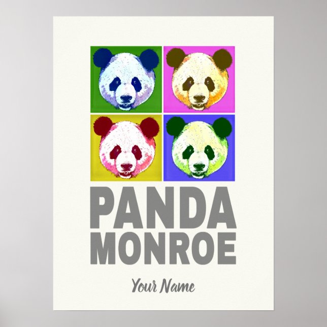 Panda Monroe Bear retrato de arte pop (Frente)