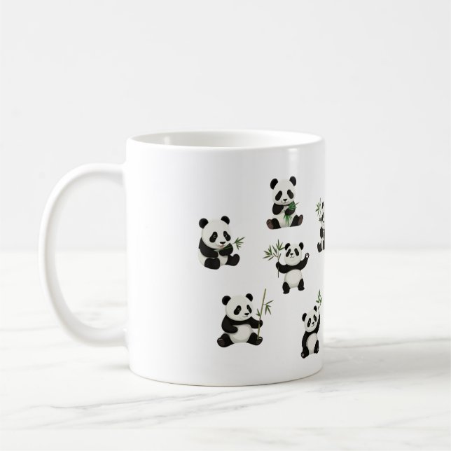 Panda Mug Adorable con Copa de Diseño de Bambú (Izquierda)