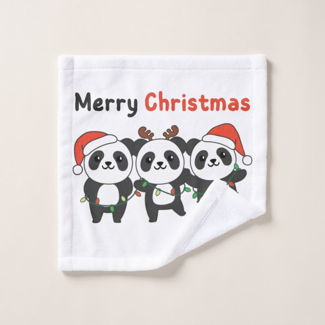 Panda Navidades Animales Pandas Feliz Navidad (Toallita)