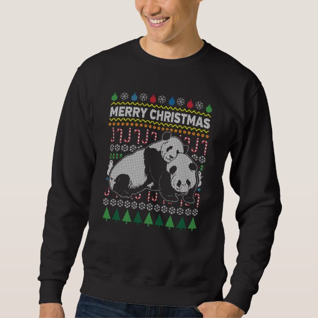 Panda Navidades feos Sweater Wildlife Series (Anverso)
