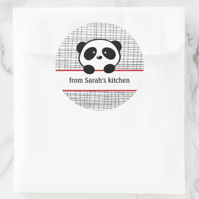 Panda negro rojo de los Pegatinas hormigueros de c (Bolso)