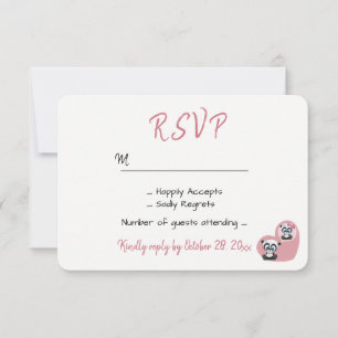 Panda Oso de Peluche Corazón RSVP Boda Rosa
