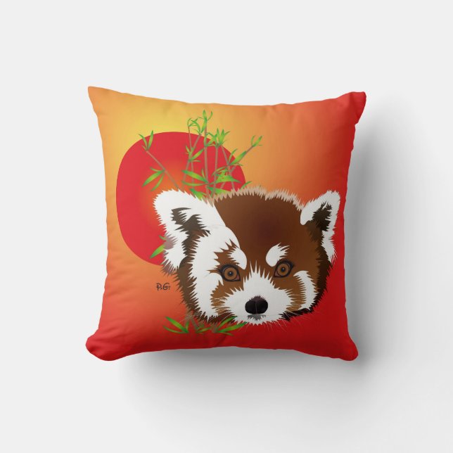 Panda pequeña almohada (Ailurus fulgens) (Anverso)