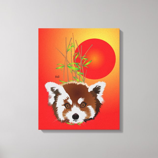 Panda pequeña lienzo de cuña (Ailurus fulgens) (Anverso)