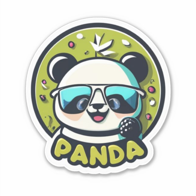 Panda Power Pegatinas con un rugido (Anverso)