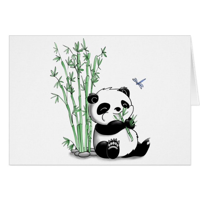 Panda que come el bambú (con el fondo adaptable) (Anverso (Horizontal))