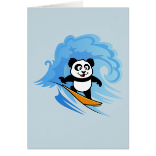 Panda que practica surf