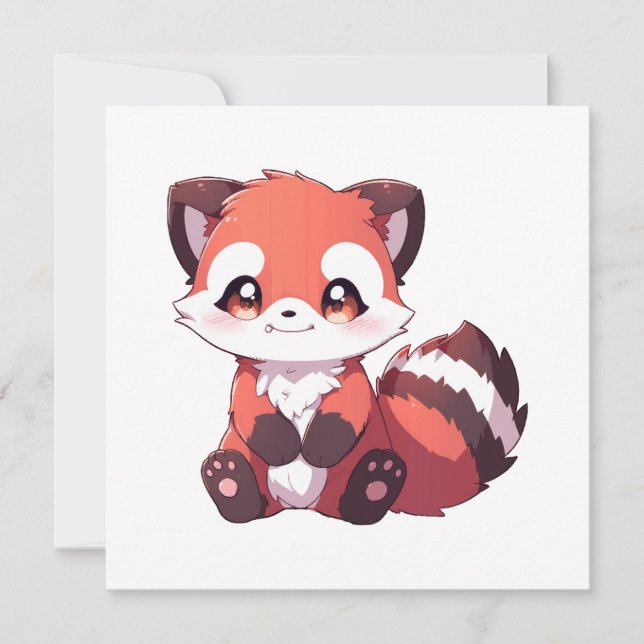 panda rojo adorable (Anverso)