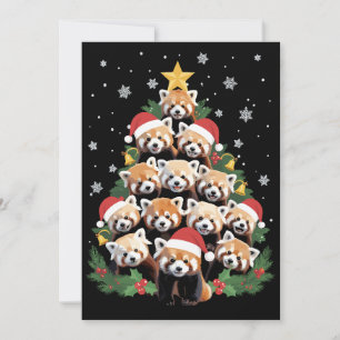 Panda Rojo Árbol de Navidad Animal Divertido