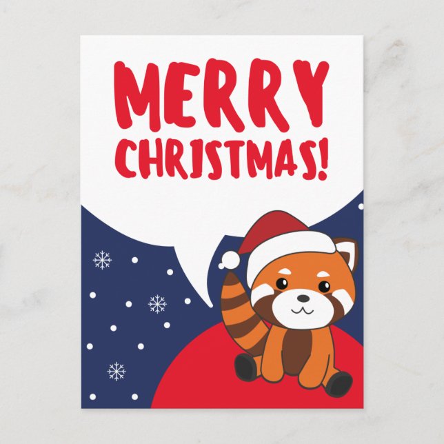 Panda Rojo Navidad Nieve Invierno Animales Pandas  (Anverso)