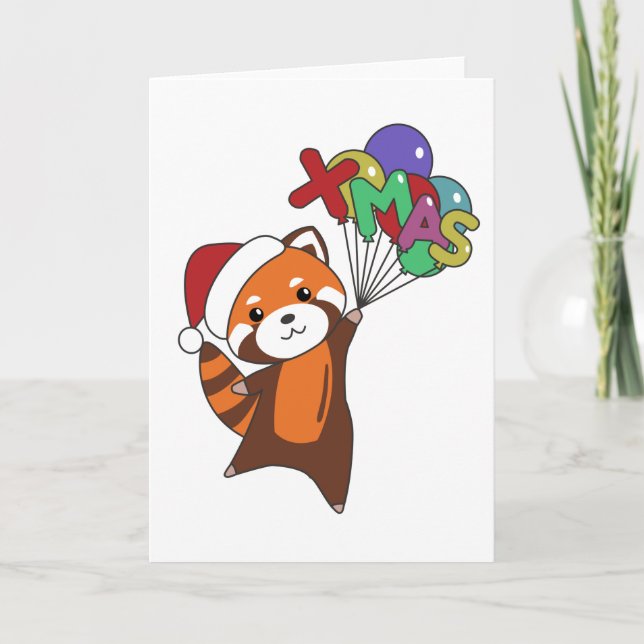 Panda Rojo Navidad Nieve Invierno Animales Pandas (Anverso)