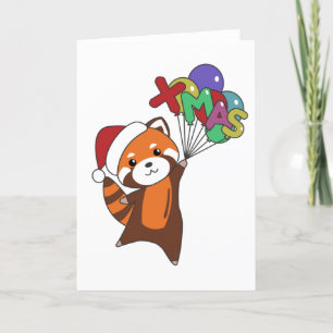 Panda Rojo Navidad Nieve Invierno Animales Pandas