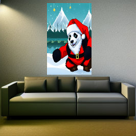 Panda Santa Claus | Poster de arte de IA