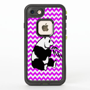 Panda Silhouette Green Bamboo Chevron Rosa