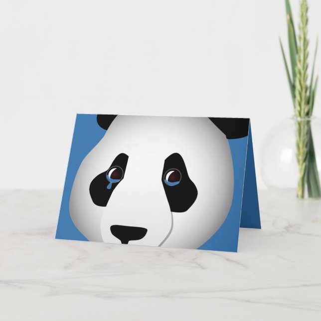 Panda Te Extraño Tarjeta De Saludo (Anverso)