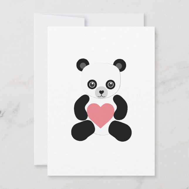 Panda Teddy Bear con tarjeta cardíaca (Anverso)