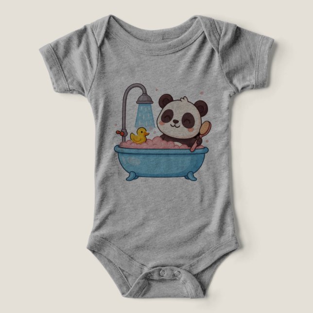 panda tome una camiseta de bebé (Diseño delantero )