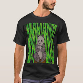 Panda (vívido) - Camiseta negra masculina
