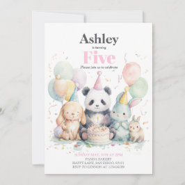 Panda y amigos cumpleaños e invitación a fiesta