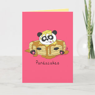 Pandacakes - Graciosa tarjeta Panda Pancake Pun