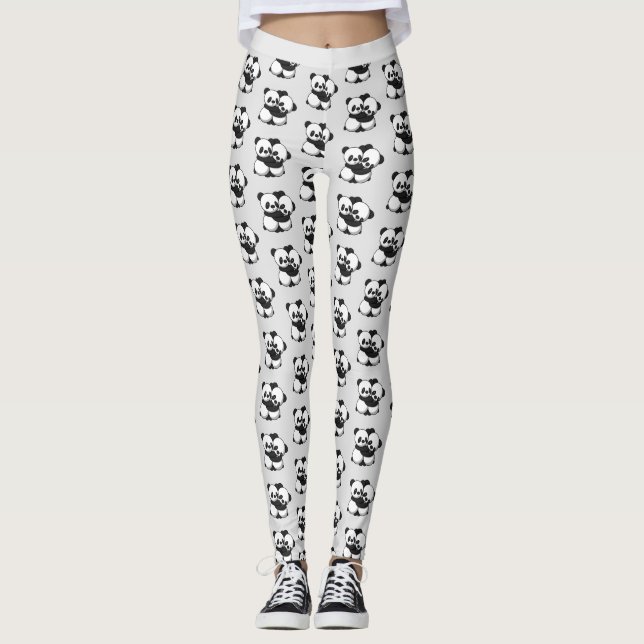 Pandas abrazando leggings (Anverso)