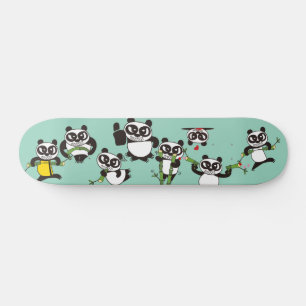pandas de cara enojada monopatín