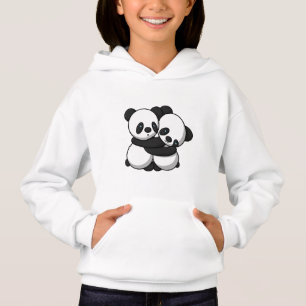 Pandas Hugging Chica Pullover Hoodie