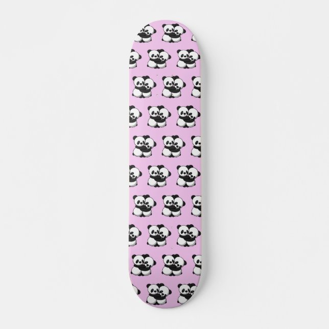 Pandas Hugging Skateboard (Anverso )