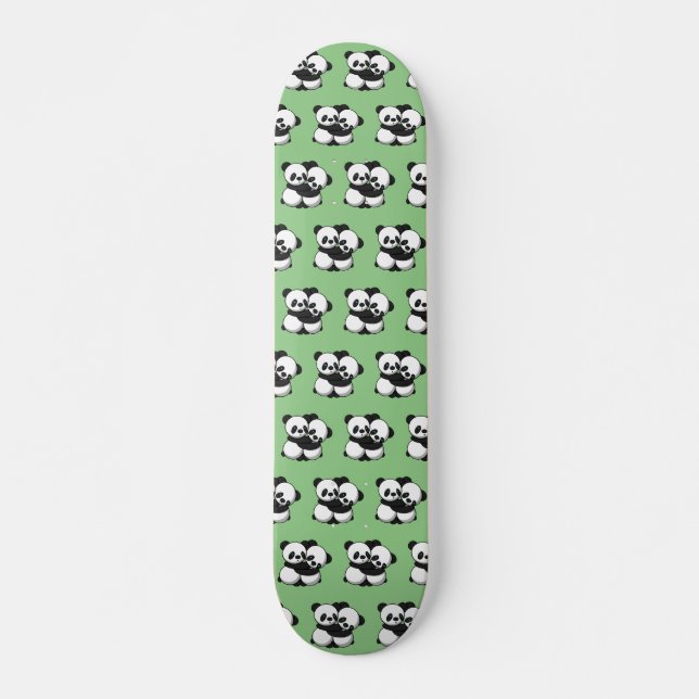 Pandas Hugging Skateboard (Anverso )