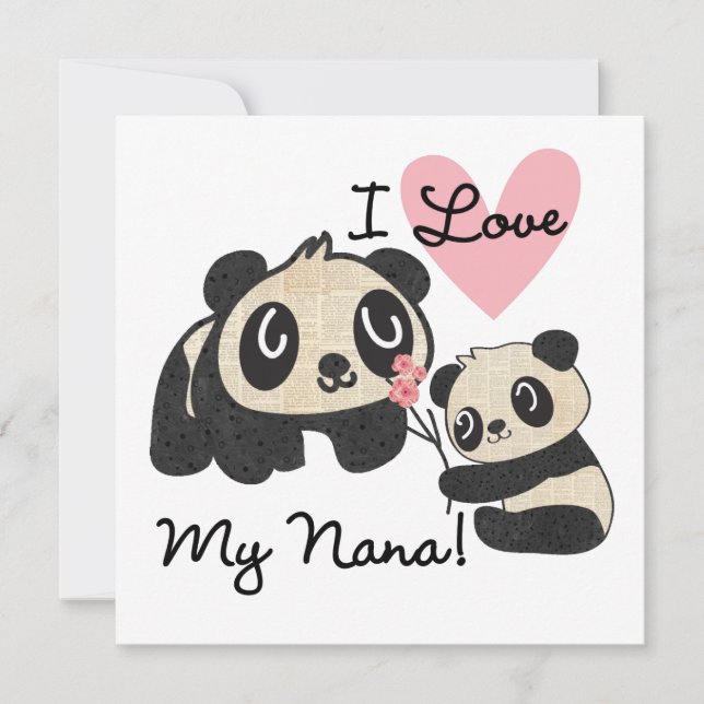 Pandas que amo a mi nana (Anverso)