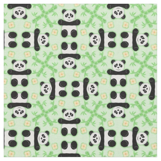 Pandas, tela de patrón de pandas (De cerca)