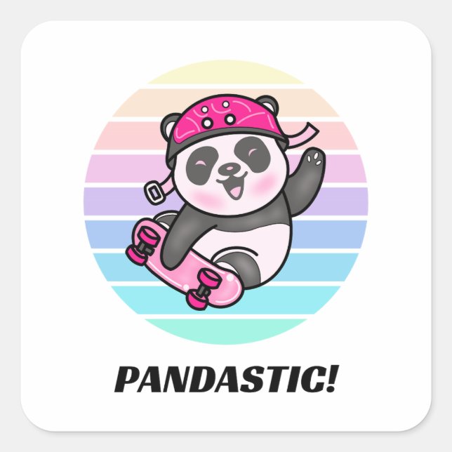Pandastic Pun Square Pegatina (Anverso)