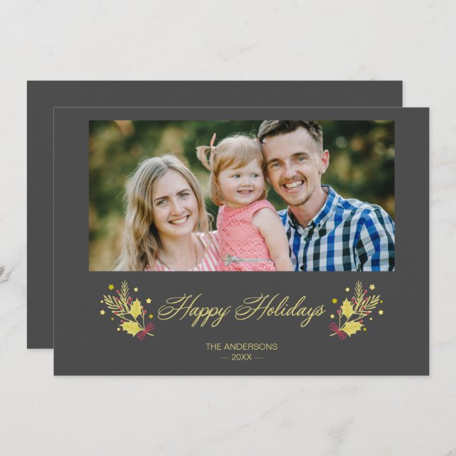 Pandemia Classic Happy Holidays Personalizado (Anverso / Reverso)