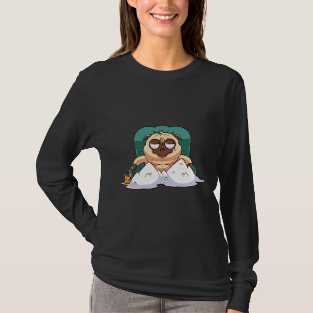 pandilla de pug brutal sentada en la camiseta esen (Anverso)