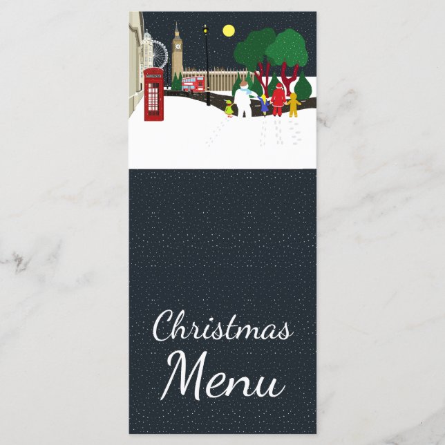 Pandillas de navidades en el menú de Londres (Anverso)